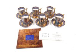 A set of six Crompton & Woodhouse 'The Wonders of the Nile' teacups and saucers.