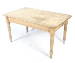 A vintage pine kitchen table.