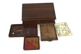 A 19th century oak table top bible box and contents.