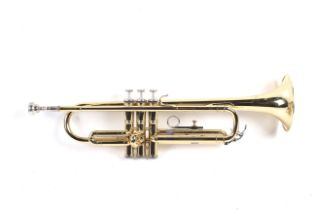 A cased Cranes Trumpet brass musical instrument. S/n.