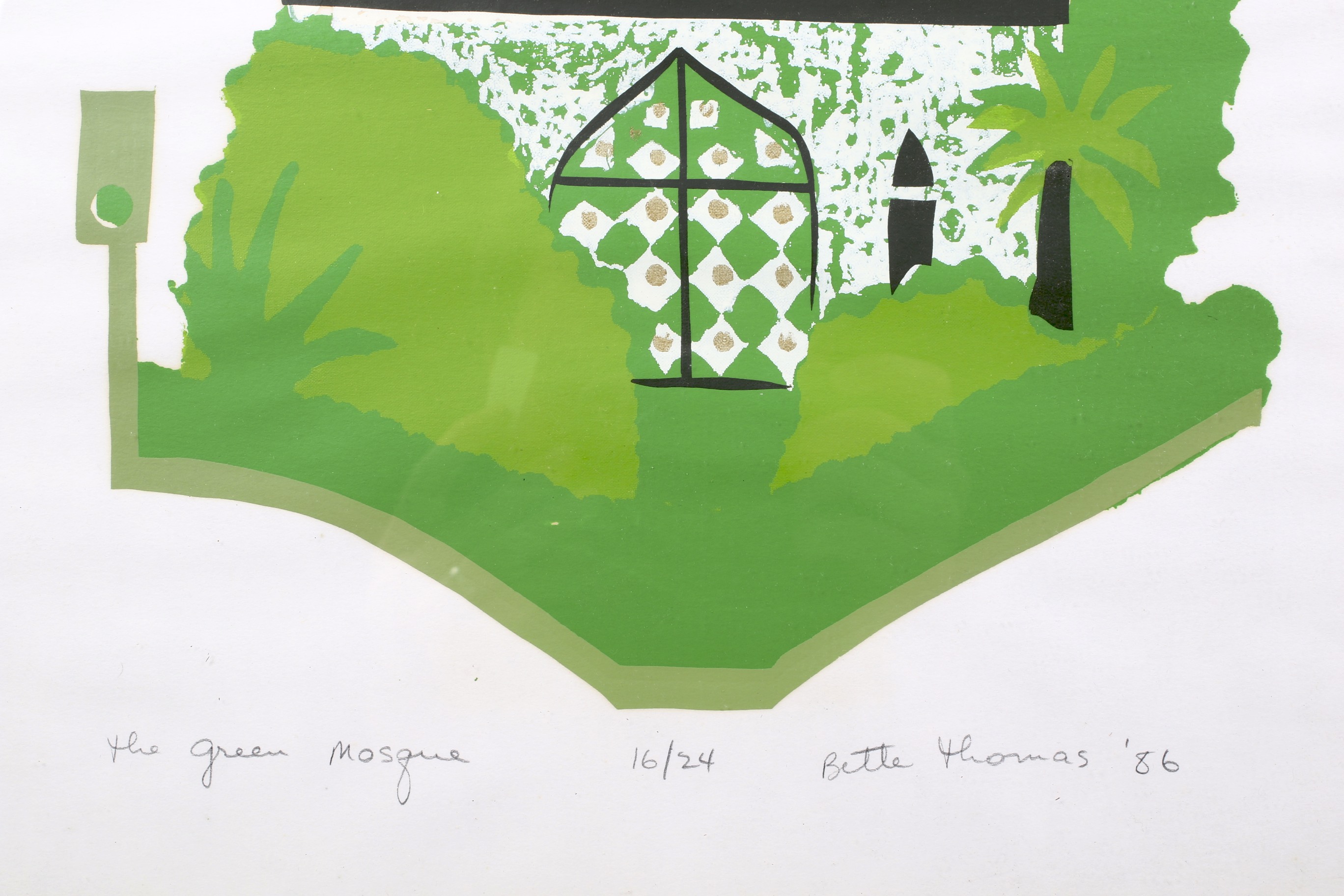 Bette Thomas, limited edition signed print, 'The Green Mosque'. - Image 3 of 3