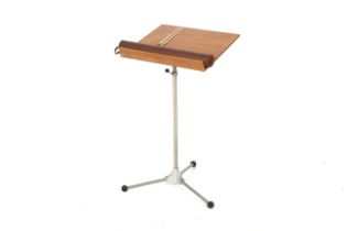 A mid century lectern reading stand and two music conductor's batons cased.
