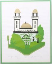 Bette Thomas, limited edition signed print, 'The Green Mosque'.