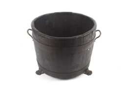 A 19th century wooden coopered planter or wine cooler.