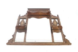 A late Victorian rosewood and marquetry open wall vitrine.