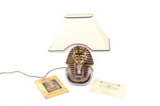 A contemporary limited edition 'Golden Mask of Tutankhamun' table lamp.