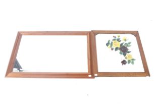 Two 20th century wooden framed wall mirrors.