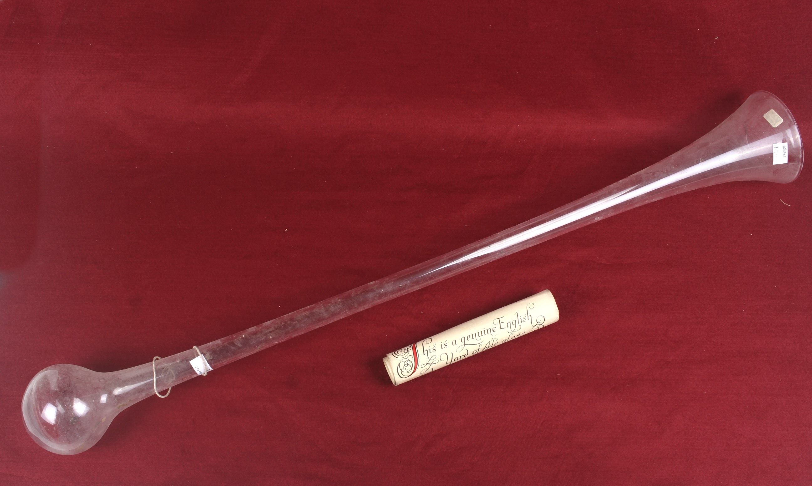 A vintage hand blown 'Yard of Ale' glass by Whitefriars.