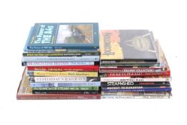 A box of assorted steam railway interest books.