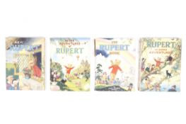 Rupert the Bear Annuals for 1944, 1946, 1947, 1948. Mixed condition.
