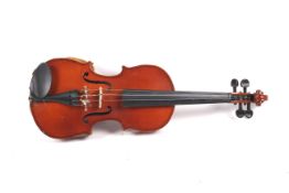 A Skylark 1/4 size violin, bow and case. MV: 009.