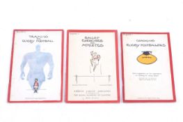 Fougasse - three illustrated booklets. Including Rugby Football and Athletes.