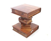 A contemporary novelty wooden side table.