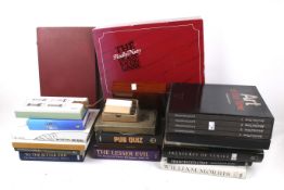 An assortment of 'coffee table' books.
