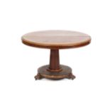 A Victorian mahogany circular pedestal tilt top centre table.