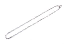 A vintage Italian white gold cable link necklace.