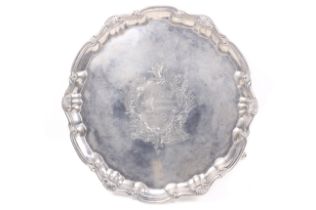 A George II silver shaped-round salver.