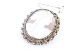 A Victorian shell cameo brooch depicting Flora.