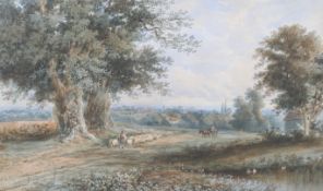 Late 19th century, English school, watercolour, 'Nr Bexley Kent'.