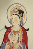 A hand coloured copy of a famous picture of a Guanyin by Zhang Daqian.