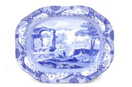 A large 19th century Spode meat platter (tree and well) decorated in the Italian pattern.