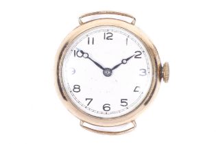 A lady's 9ct gold round wrist watch, circa 1928.