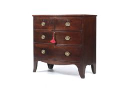 A 19th century mahogany bow fronted chest of drawers.