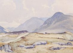 Emerson Harold Groom (1890-1983), watercolour, crofter's cottage in the Scottish Highlands.
