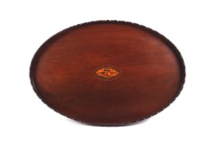 A large oval mahogany butler's tray.