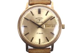 Rotary, a gentleman's 9ct gold cased automatic day/date wrist watch, circa 1973(?).