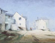 Jack R Mould (1925-1998), Cornish School, oil on canvas, 'Street scene Newlyn', signed lower right,