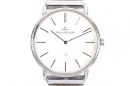 Jaeger-Le Coultre, Quartz, a mid-size stainless steel round wrist watch. Ref 3100.014.