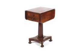 A 19th century mahogany pedestal work/sewing table.