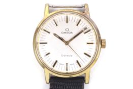 Omega, a gentleman's gold-plated and stainless steel round wrist watch, circa 1980.