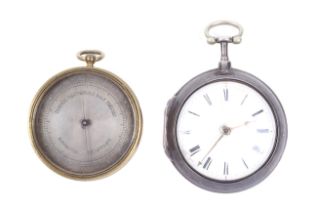 William Terrag, London, a George III silver pair case pocket watch, circa 1795.