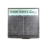 A Somerset skittles/darts scorer advertising 'Senior Service Satisfy'.