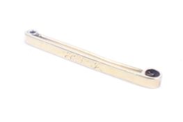 An early 20th century gold tie bar. Inscribed with script initials 'H.V.