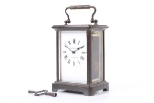 A French brass five glass carriage clock. Retailed by Cooper & Co, Worcester.