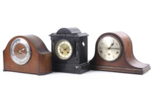 Three assorted mantel clocks.