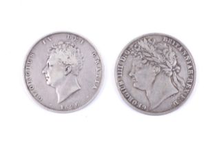 Two 19th century half crown coins.