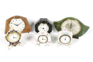 Six 20th century clocks.