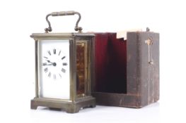 A 20th century French five glass brass carriage clock.