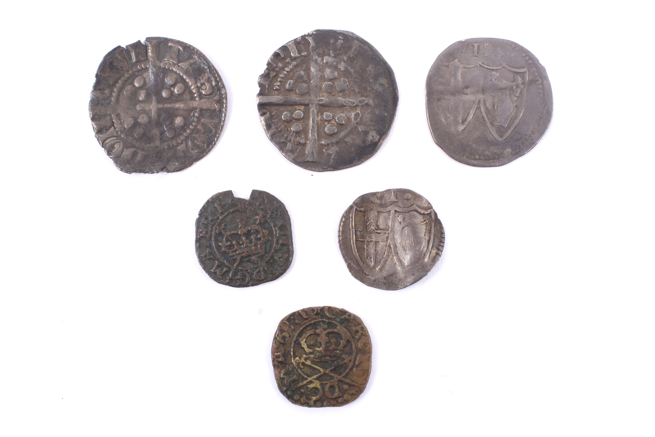 A collection of six silver hammered coins. - Image 2 of 2