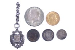 A small group of 19th century and later coins.