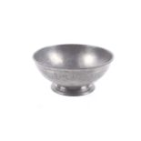 A Royal Navy pewter mess bowl.