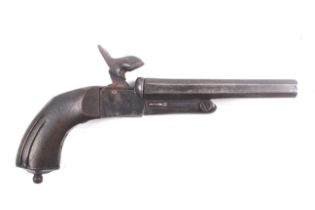 A circa 1860 double barrelled percussion pistol.