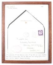 An envelope from HM Yacht Britannia with Flag Officer red stamp of 4th July 1963.