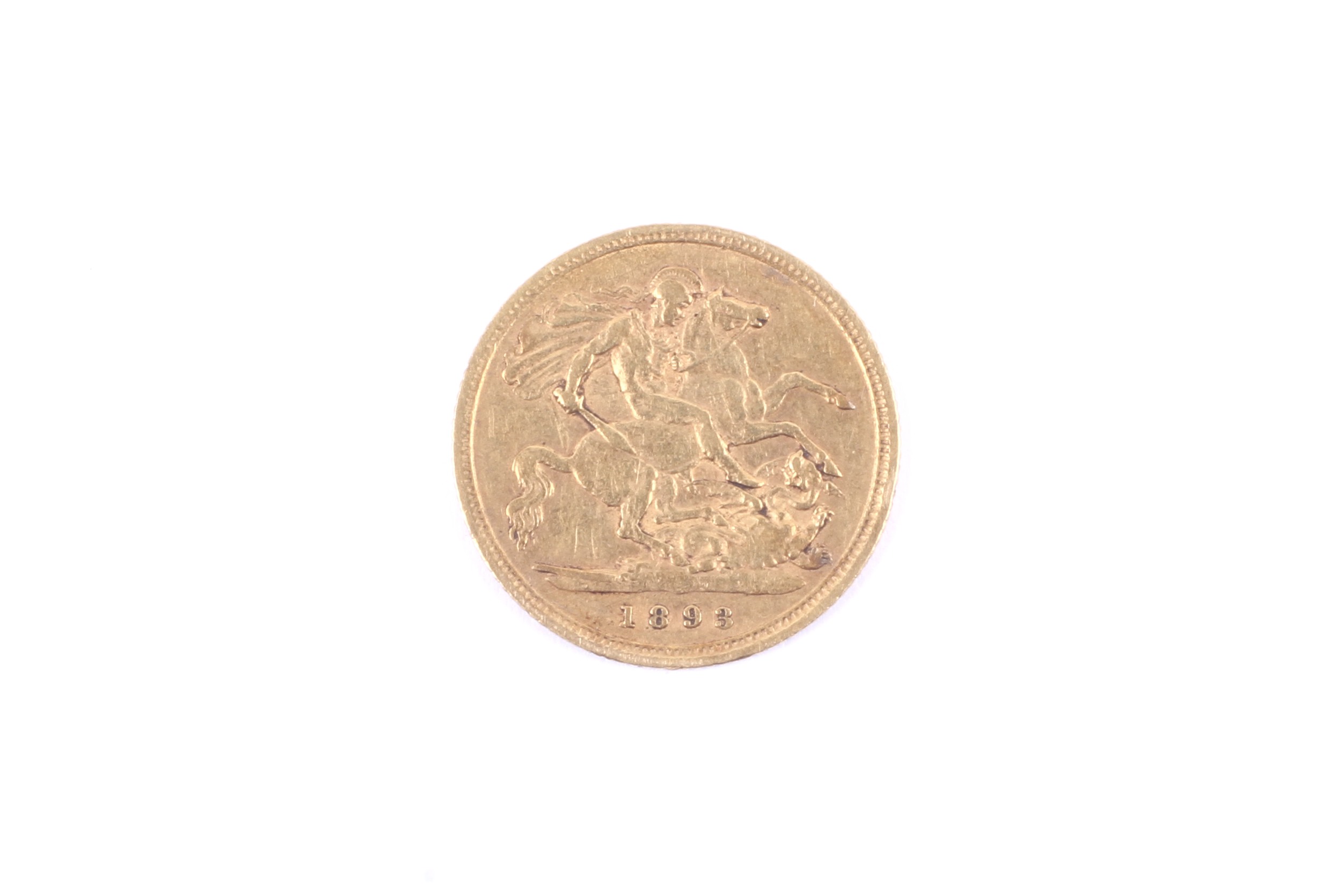 A Queen Victoria half sovereign coin. Dated 1893, 3. - Image 2 of 2