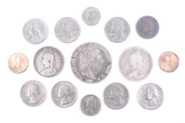 A small group of English and USA coins.