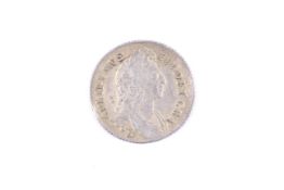 A 1696 Bristol shilling coin.